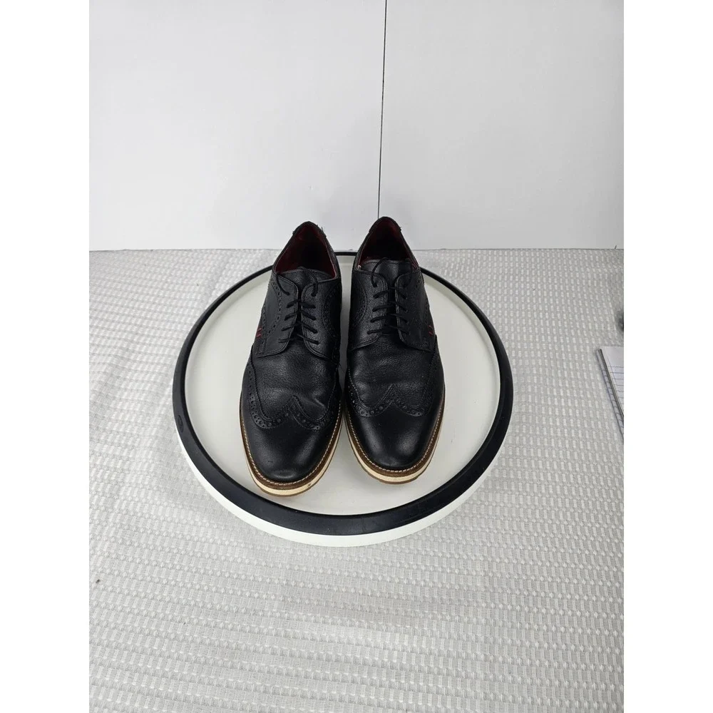 Josef Seibel Mens Black Leather Wingtip‎ Brogue Oxford Comfort Dress Shoes